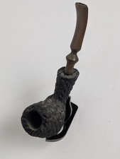 Lorenzini Rome Rusticated Briar Pipe #8605 Bent Billiard w/ Acrylic Stem