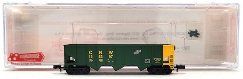Tolva lateral acanalada Roundhouse 86001 escala N CNW 40' 3 bahías #135297 nueva en caja | Condition: New