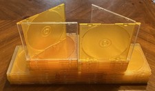 Lot of 50 Slim Orange CD DVD Blu-ray Jewel Cases   Replacement Storage  USED