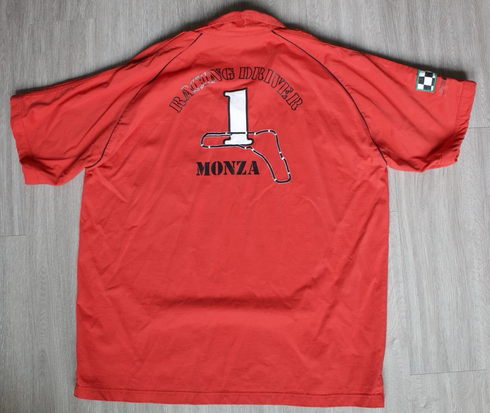 Camisa masculina Dunlop Italia tamanho XXL preta vermelha Motorsports vintage manga curta - Imagem 4 de 4