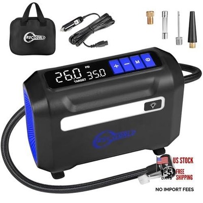 R8 Tire Inflator Portable Air Compressor, DC 12V Air Compressor Portable Blue