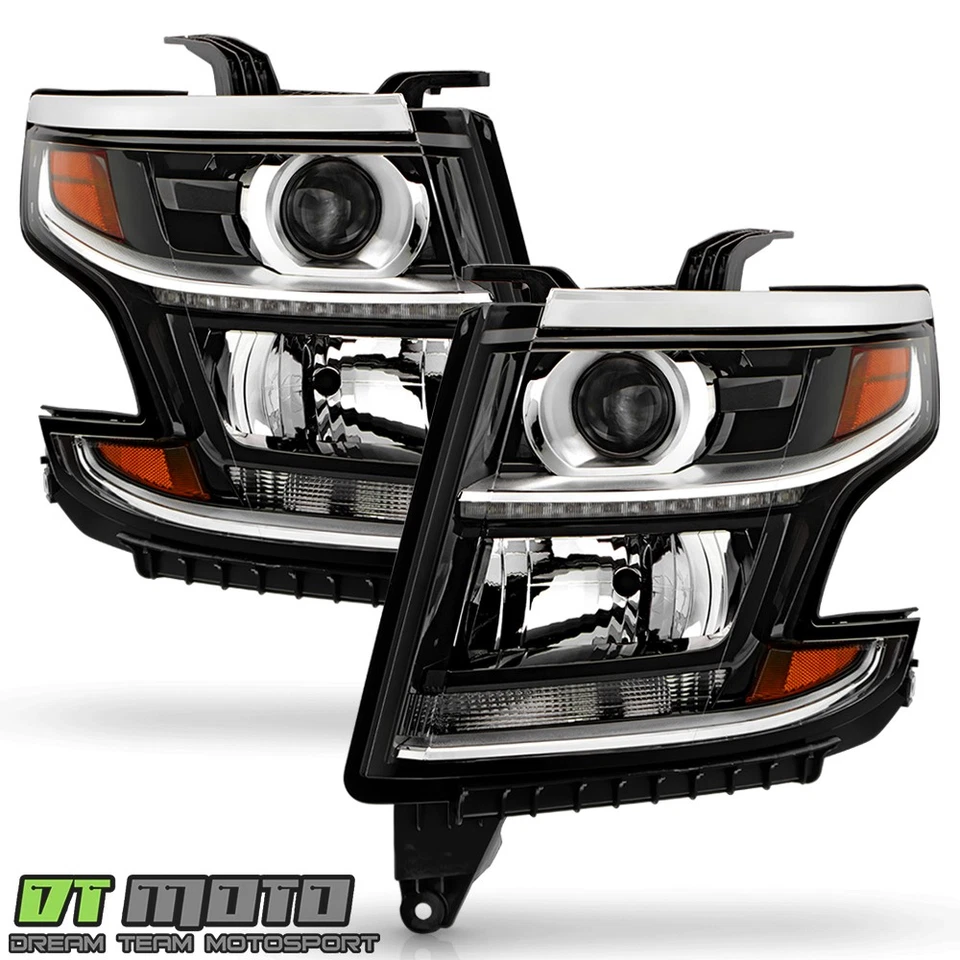 Par de faros proyectores LED DRL para Chevy Suburban Tahoe 2015-2020 HID/Xenón Foto 3 de 4
