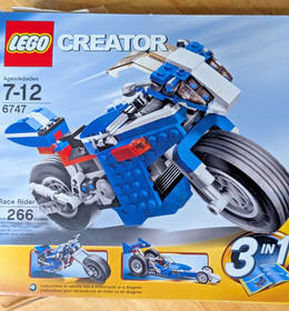 LEGO Creator 6747 Race Rider 3-in-1 Motorcycle INCOMPLETE w Box & 3 Manuals 2009