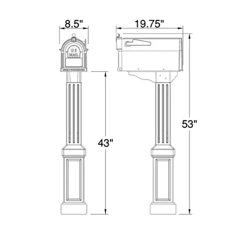 White Mailbox and Post Kit, Easy Assembly with Common Tools Durable Craftsman - Image 4 of 4