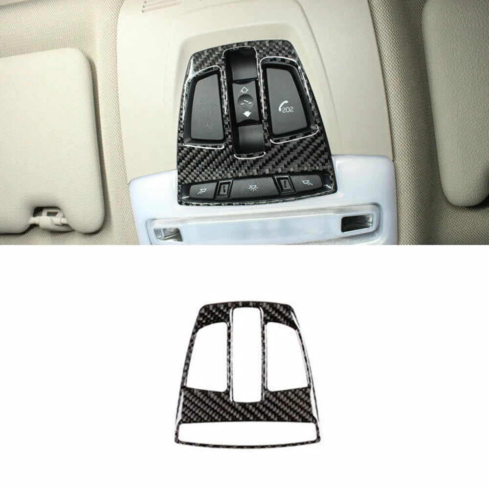 Front Reading Lamp Frame Cover Trim Fit For BMW X1 F48 16-22 Vinyl Carbon Fiber