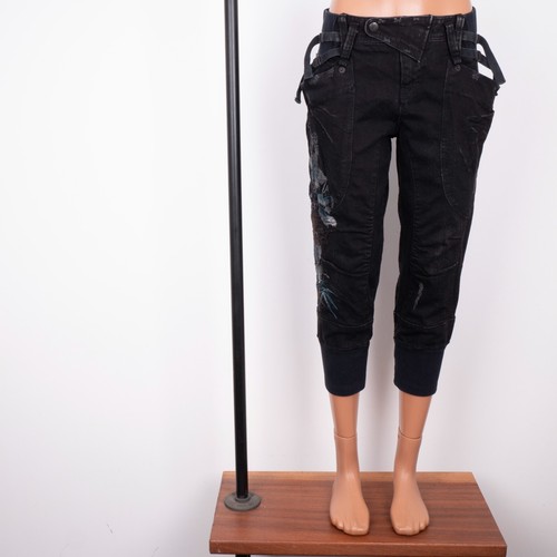 TANKUS Women's Crop 3/4 Multi Belted DRSHDW PUNK Japanse Design Pants Size S - Picture 10 of 20
