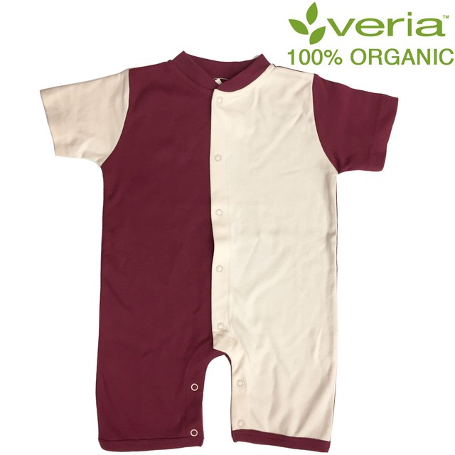 burgundy baby romper