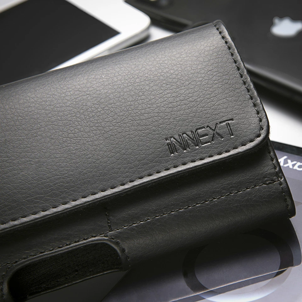 PU Leather Phone Case Pouch with Belt Clip Loop Holster Carrying Cover 3 Sizes - Image 2 of 4