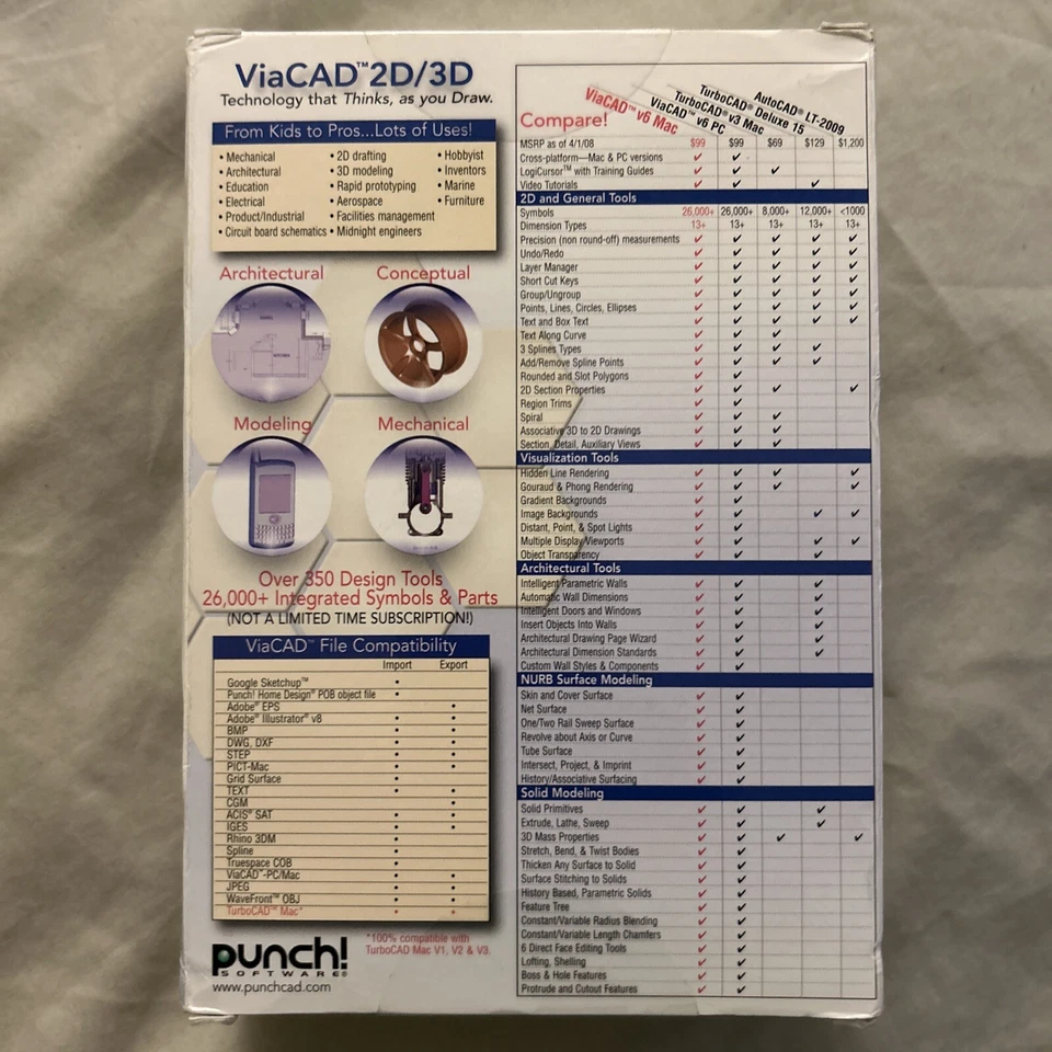 Encore PUNCH! ViaCAD 2d/3d PC Software 2008 Version 6 Windows - Image 3 of 4