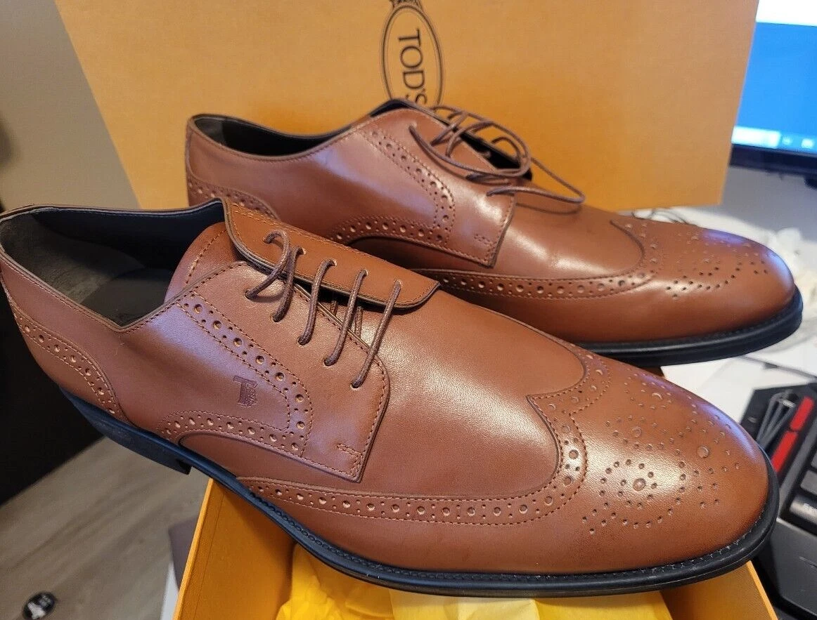 TOD’S Mocassini da uomo nuovi con etichette TODS Derby Bucature Fondo Gomma RQ 8 5
