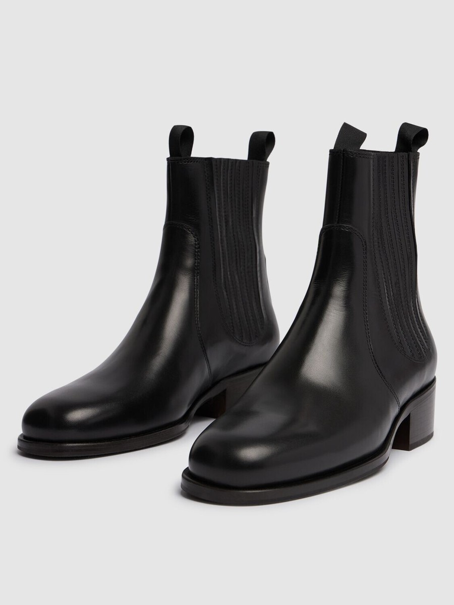 LEMAIRE CHELSEA BOOTS ブラック 42 LEMAIRE Black Leather 40mm Chelsea Boots New And Authentic