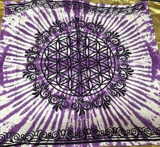 Alter tablecloth 100% cotton tie-dye flower of life 36” x 36”