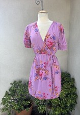 Boho Mini Dress Urban Outfitters Purple Pink Floral Sz XS NWT