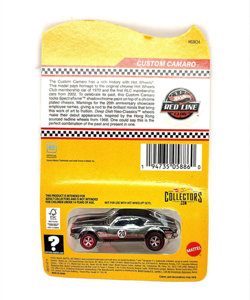 Hot Wheels 2022 RLC EXCLUSIVE CUSTOM CAMARO RLC 20th