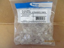 ICC Plug, 6P6C, Flat Entry, Stranded, 100pk ICMP6P6CFT