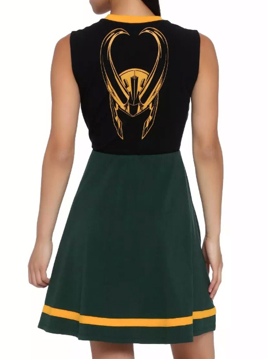 loki skater dress Her Universe Marvel Comics Loki Skater Dress Size Small SDCC Fashion Winner  New