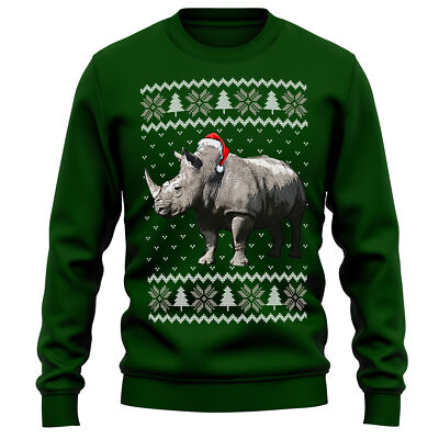 Weihnachten Nashorn Sweatshirt Safari Tier Geschenk für Wichtel Ihn Ihr Tier...