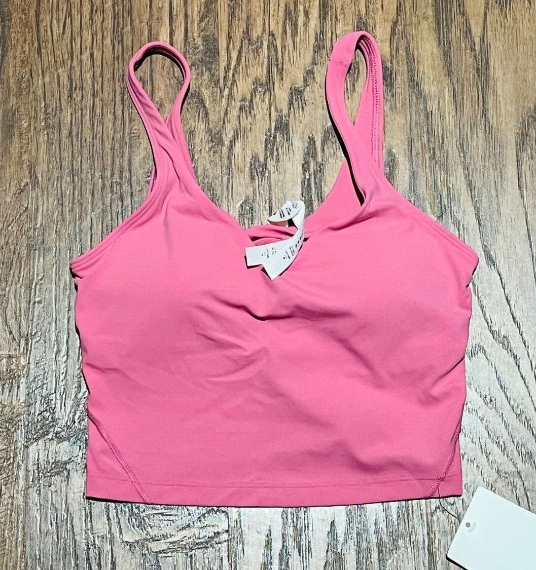 NEW Women Lululemon Align Cropped Tank Top Pink Blossom Size 10