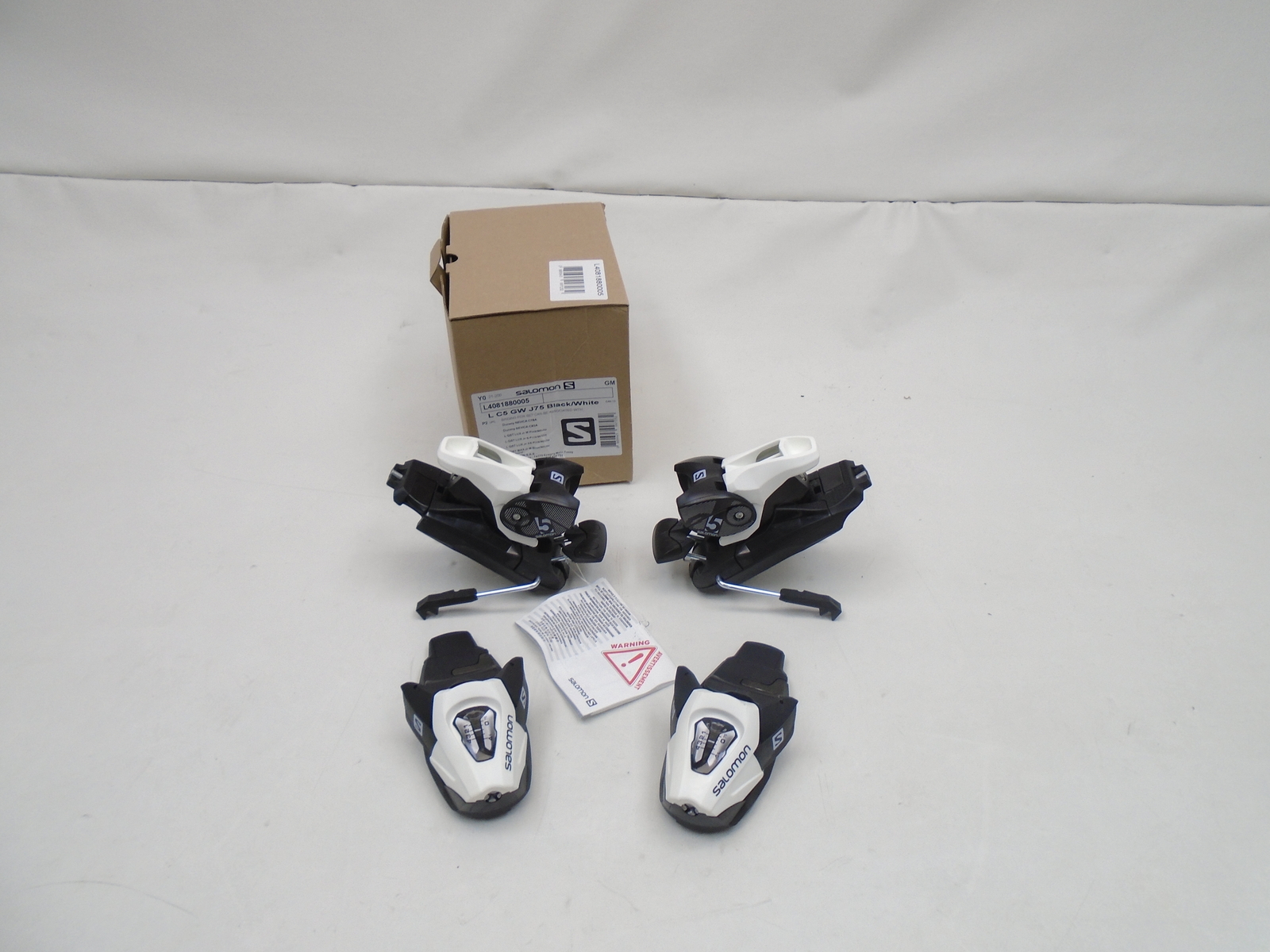 SALOMON L4081880005 NERO BIANCO L C5 GRIPWALK J75 JR ATTACCHI SCI BAMBINI