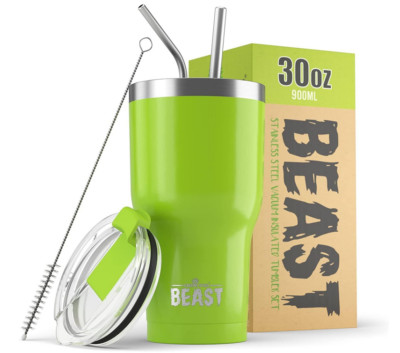 Beast 30 oz Tumbler Stainless Steel Vacuum Insulated Coffee Ice Cup Lime Green