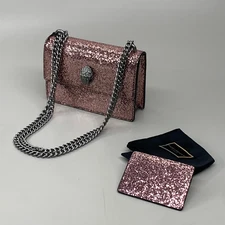 KURT GEIGER Shoreditch Small Cross Body Day Bag 8" x 6" Pink Glitter 9540557609