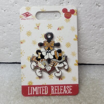 DCL Cruise Line 2020 Holiday Christmas Mickey Minnie Kissing LR Disney Pin NEW