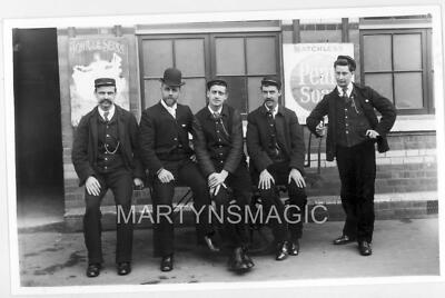 Box 31-Real photograph (wet room print) Railway LSWR Parcels Office staff Bourne