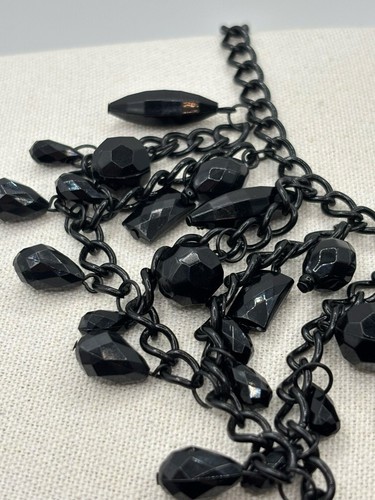 MIXIT Black Multi Mixed Shaped Acrylic Bead Chainmail Necklace 18 Inch NWT - Picture 9 of 20