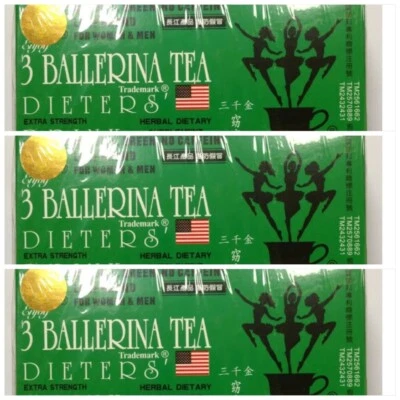 3 Boxes 3 Ballerina Herbal Tea Dieters' Drink Extra Strength 54 Teabags