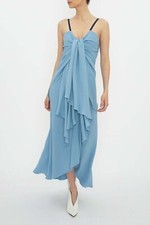 BIANCA SPENDER Blue Windsor Crepe Avoca Evening Party Dress Size 8 BNWT RRP $765