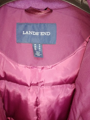 Size (14-16)M land's end red long Heavy coat hooded80% down good condition - Picture 2 of 6