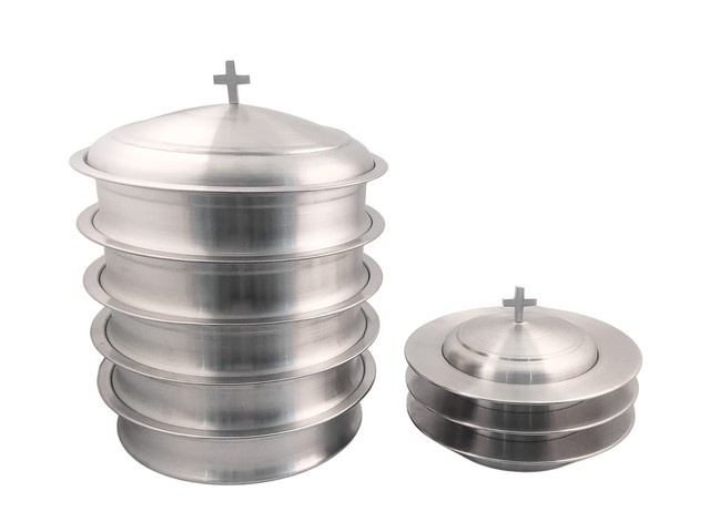 Communion set 5 Wine Serving Tray &3 Stacking Bread Plates with Lid-Matte Finish Communion set 5 Wine Serving Tray &3 Stacking Bread Plates with Lid-Matte Finish
