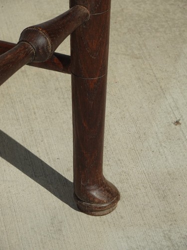 Vintage French Country Farmhouse Ladderback Rush Arm Chair w Claw Hand Rests - Picture 10 of 12