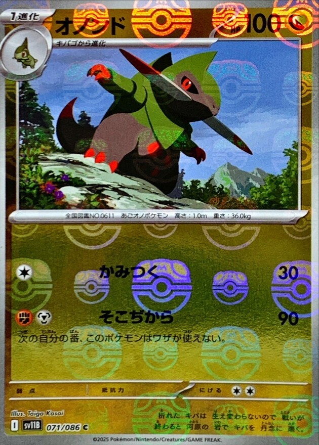Fraxure (Master Ball Reverse Holo) C 071/086 SV1/JAPANESE
