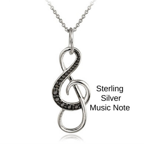 Womens Music Charm Note Pendant 