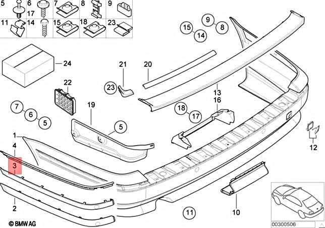 OEM BMW E39 520D 520I 523I 525D MOULDING ROCKER PANEL REAR LEFT 