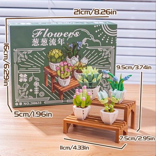Creative Potted Flower Building Blocks Succulent Bonsai Plant Bouquet DIY Bricks - Picture 6 of 9