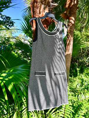 bailey 44 black and white dress NWT $242 BAILEY 44 Sheath Dress Black White TWEED Cotton Blend 12