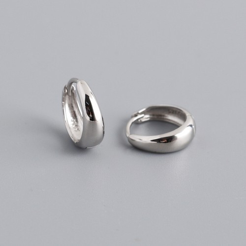 6-10mm Woman s925 Sterling Silver Oval Egg Huggie Hoop Earring Clip 4.5mm Wide - Picture 33 of 36