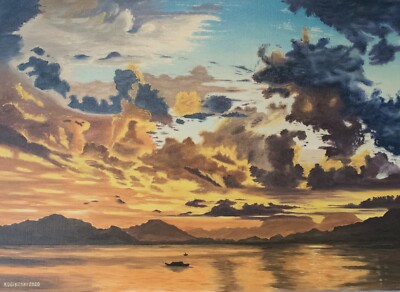 Original Oil Painting on canvas. Handmade. 70 x 50 cm. ''Sunshine''.