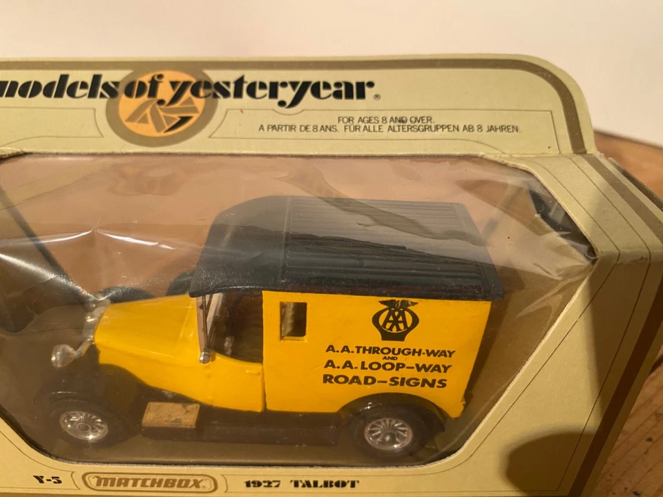 Modelos Matchbox de Antaño 1927 Talbot Réplica AA Signs Van 1/47, Código 3, Caja Foto 3 de 4