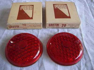 Vintage Car Truck Tail Lights Pair Nos Griffin No 70 Glass Tail Light Lens Lenses 1937 37 Ford Hot Rat Rod Auto Parts And Vehicles