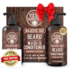 Viking Revolution Beard Wash  Conditioner Kit for Men w/ Argan Oil  Jojoba