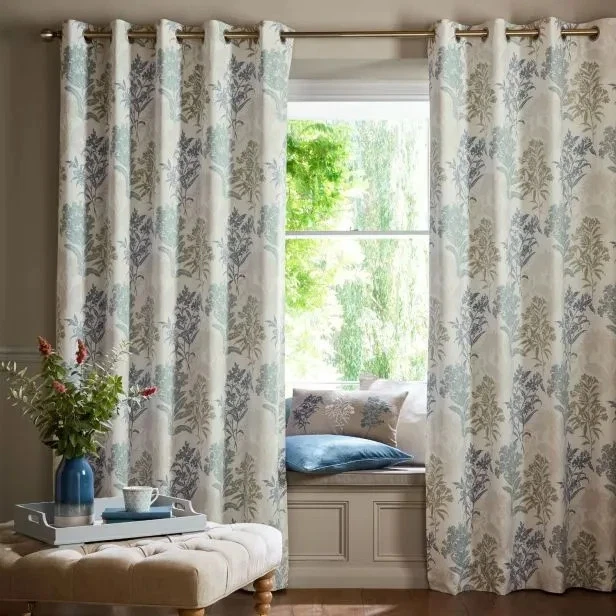 Laura Ashley Tenby  Pair Lined Eyelet BLACKOUT Curtains,  Seaspray W167 L183cm - Image 2 of 4