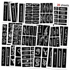  123pcs Large Temporary Tattoos Stencils, 20 Sheets Boys and Man Glitter 