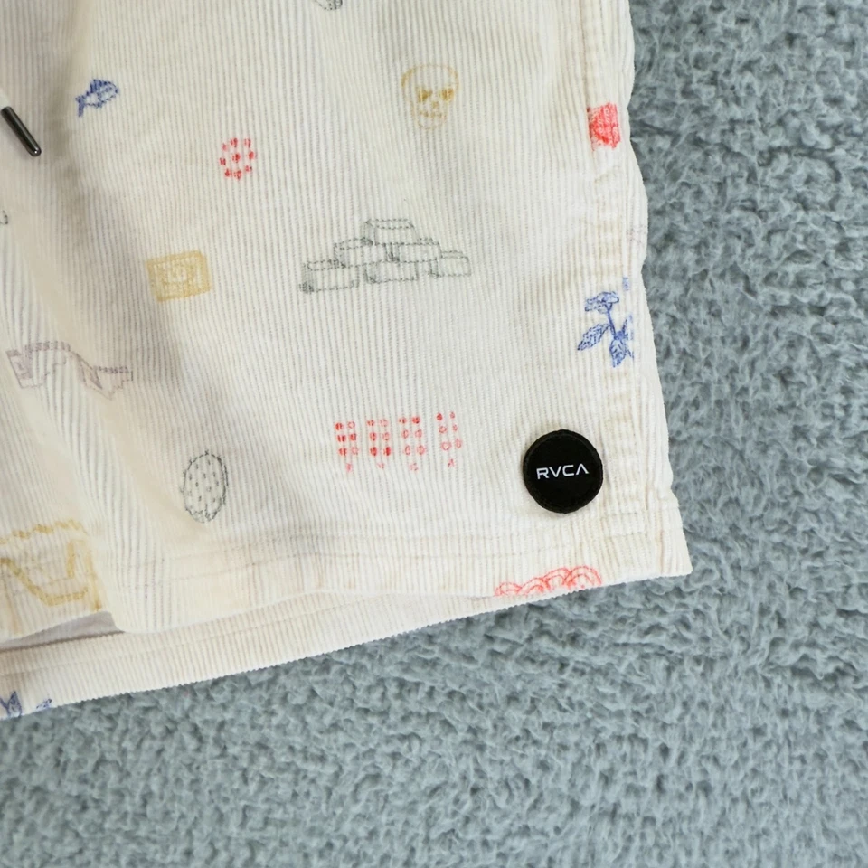 RVCA Escape Cordão Elástico Curto II Masculino Médio Marfim Estampado Ajuste Regular Casual - Imagem 4 de 4