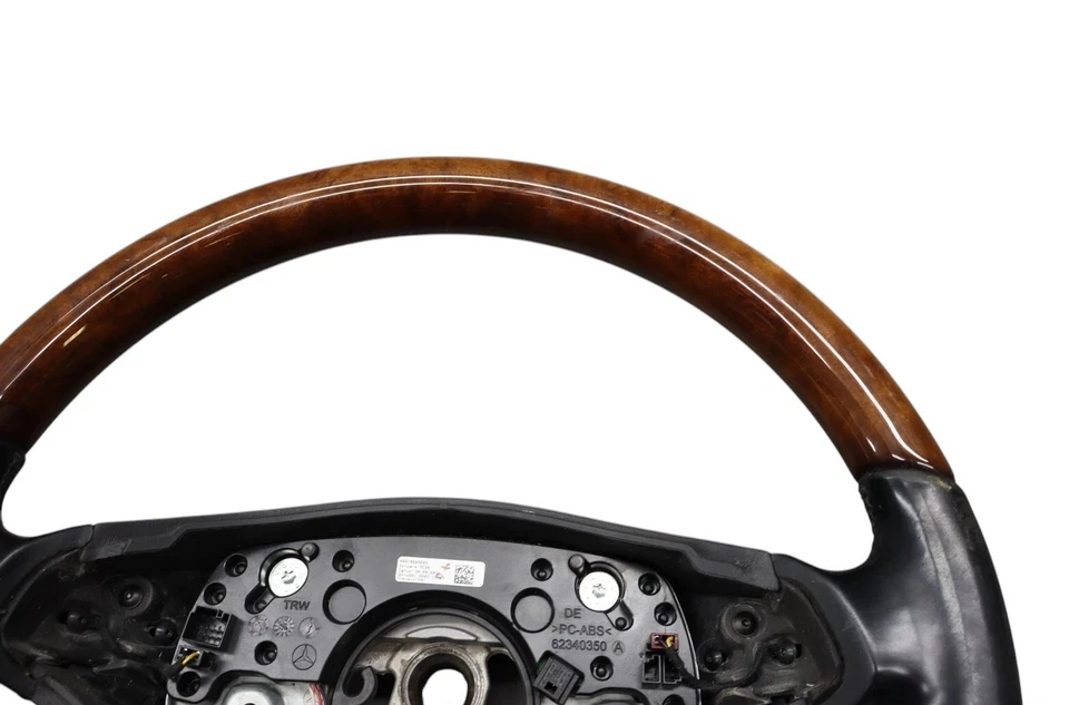 10-14 Mercedes S550 CL550 W221 Steering Wheel w/Paddle Shifters Brown Wood Oem - Image 4 of 4