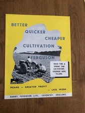 Rare Circa 1930’s Better Quicker Cheaper Cultivation Using The Ferguson System