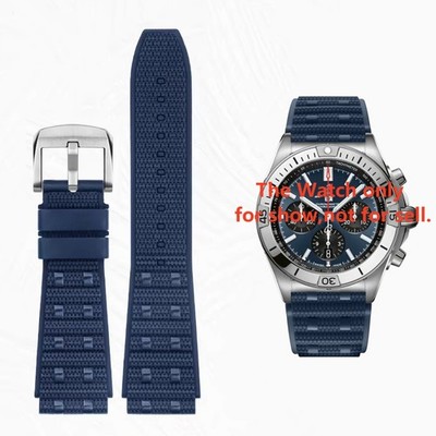 22mm Rubber Watch Strap Band Rouleaux For Breitling Chronomat B01 / Super Ocean 