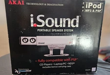 Akai iSound Portable Speaker System DreamGear Ipod/MP3/PSP Virtual Surround NIB